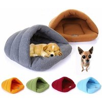 Soft Polar Fleece pet Dog Beds Winter Warm Pets Heated Mat Small Dog Kennel House for Puppy Cats Sleeping Bag Nest Cave Beds