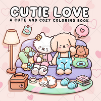 CUTIE LOVE Bold-easy Patterns Coloring Book for Adults Cute Drawing Book Perfect Gift for Party and Birthday