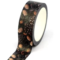 2024 NEW 1PC 10M Decor Christmas Pinecone Washi Tape for Scrapbooking Journaing Adhesive Masking Tape Cute Stationery