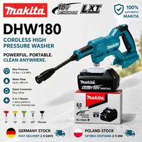 Original Makita DHW180 Kabelloser Auto-Hochdruckreiniger 18V Tragbarer Reiniger Hochdruck-Wasserspritzpistole für Auto, Fahrrad, Motorrad, Garten, Terrassenreinigung Kompatibel mit Makita 18V Akku