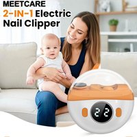 2 IN 1 Electric Nail Clipper Cutter With LED Light Automatic Grinding & Polishing Trimmer for Baby & Adult Manicure Care