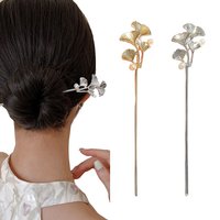 Chinese Style Hairpin Metal Ginkgo Biloba Hair Accessory Pinzas Para El Cabello Заколки Accesorios Para Mujer Y2k Accessories