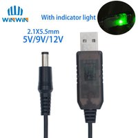 Usb Power Boost Line With indicator light Dc 5V To Dc 9V / 12V Step Up Module 1M Usb Converter Adapter Cable 2.1x5.5mm Plug