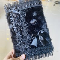 Black Journal A5 Notebook Handmade Black Lace Diarys Journal Girl Gift Unique Cool Notebook 96 Sheets School Stationery