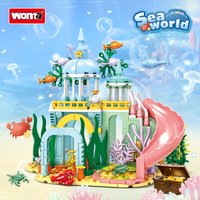 Mermaid Castle Building Blocks Set | Underwater Palace Construction Toy with Slide, Coral & Sea Creatures | STEM Gift for Girls