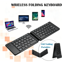 Mini Foldable Wireless Keyboard Slim Portable Bluetooth Keyboard Rechargeable Folding Keyboard for IOS Windows Android and Phone