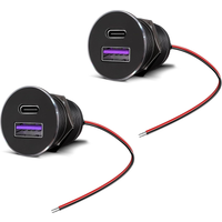 12V USB Outlet Aluminum QC 3.0 USB-A & USB-C PD3.0 Dual High-Speed Charger Socket for Camper Van Trailer RV Boat Truck