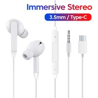 Type C/3.5mm Wired Earphone In Ear Headset HIFI Heavy Bass Earbuds Sports Headset Stereo Music Gaming Headphone With Microphone