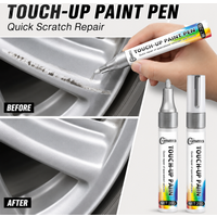 Universal Alloy Wheel Repair Kit for Silver Car Rims, Scratch and Curb Damage Repair Set with Paint Pen, Filler and Polish