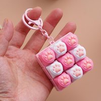 9 Keys Keyboard Key Toy Cat Paws Finger Button Stress Relief Toys Mechanical Keyboard Keycaps Keychain Office Decompression Calm