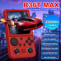 R36T MAX Retro Handheld Game Console 4.0 Inch IPS Screen EmuELEC System 18000+ Games 8-10 Hours Play WIFI Portable Video Game
