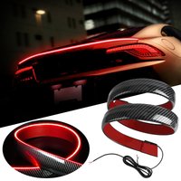 118cm 46.5in Car LED Spoiler Rear Spoiler Lip Kit For Vehicle Trunk Exterior Accessories Carbon Fiber DRL Brake Turn Signal Lamp