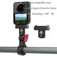 Motorcycle Camera Mount Aluminum Bike Bicycle Handlebar Clamp Magnetic For DJI Osmo 360 Action 5Pro 4 3 2 GoPro Insta360 Bracket
