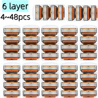 Manual Shaver,Men's Razor Blades, 6-Layer Stainless Steel Blades, Razor Blades Refills For FUSION, Manual Razor For Daily Use