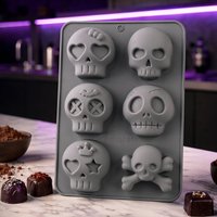 1pc Silicone Skull Candy Mold Non-Stick Thick Cake Ice Mold for Chocolate Mousse Pudding Jelly Baking for Parties