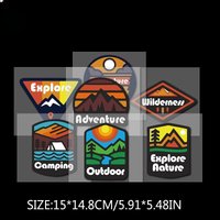 1PC 15cm Outdoor Adventure Camping Waterproof Vinyl Sticker For Car Motorcycle Helmet Decor, Assorted Styles