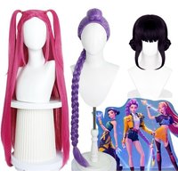 KPOP Hunters Long Hair Mira Rumi Zoey Cosplay Wig Long Heat Resistant Synthetic Hair Halloween Party Accessories