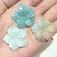 New 28MM Peach Flower Pendant Natural Stone Amethyst Tiger Eye Pink Quartz Hand Carved Gemstone DIY Necklace Earrings Jewelry