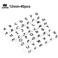LOFCA 40pcs Alphabet Silicone Letter Beads 12mm Teething Beads Food Grade Teether English Letters Baby Nursing for Teething