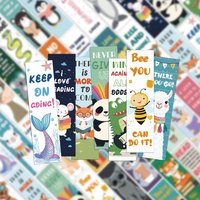 50PCS Creative Pet Reading Bookmarks Gifts Inspirational Paper Bookmarks Student Books Page Label Cards