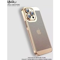 Electroplated Border Honeycomb Mesh Shell Phone Case For Iphone 11 12 13 14 15 16 17 Pro Max Plus 17 Air Heat Dissipation CoverE