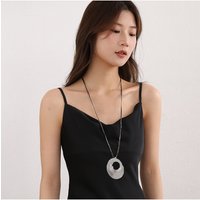 Kaseakia Geometric Thread Shaped Pendant Fashionable Sweater Chain Long Necklace for Women