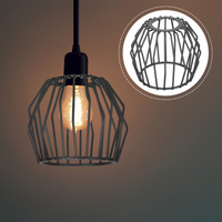 Small Lamp Shade Frame Wrought Iron Lampshade Light Bulb Black Pendant Hanging Ceiling Fan LED Bulbs