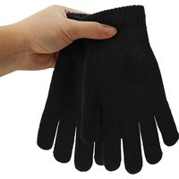 AliExpress nanatongxue Solid Color Knitted Gloves for Men and Women, Autumn and Winter Warm Fleece-Lined Thick Elastic Wool Five-Finger Gloves for Students and Cycling