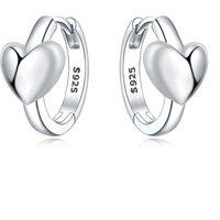 CYCUFF S925 Sterling Silver Basic Heart-shaped Earrings Hoop Earrings Women Jewelry Original Trendy Anniversary Gifts