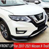 For Nissan X-Trail 2017-2021 Front Bumper Lip Chin Deflector Protect Guard Spoiler Decoration Car Exterior Tuning Accessories