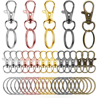 10/16sets rotatable alloy spring keychains and metal openable rings,suitable for DIY pet collar,keychain,bag charm,jewelry,craft