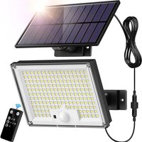 Outdoor LED Solar Light IP65 Waterproof with Motion Sensor Floodlight Remote Control 3 Modes for Patio Garage Backyard