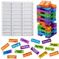 1pc-DIY game building block resin mold, building block rotation and stacking game theme party, family gathering game casting