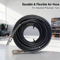 Air Compressor 8x5mm Pneumatic Hose, Lengths of 15/255/35/45 Feet, PU Fiber Coated Pneumatic Hose with Connector.