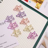 20/50PCS Tulip Paper Clips Kawaii Notebook Planner Bookmarks Korean Stationery Ticket Photo Clip Office Supplies Bookmark Folder
