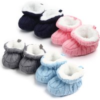 Baby Winter Shoes Knitted Fabric Soft Cotton Warm Infant Prewalking Shoes for Girls and Boys 0-12 Month Babies First Walking