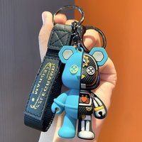 A Unique Keychain: Creative Punk Mechanical Violent Bear Doll Keychain Bag Charm Pendant Couple Gift