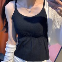 Thin Section Bottom Camisole Vest Inner Take Outer Wear Back Underwear One-piece Pad Simple Solid Color Long Versions Versatile