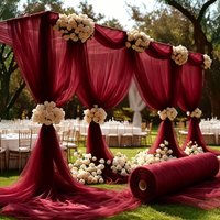 DIY 50meters Wedding Tulle Roll White Pink Burgundy Sheer Photography Backdrop Decor Arch Draping Fabric Birthday Party Wedding