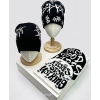New Men Women Dark Style Jacquard Organic Skeleton Letter Knitted Hats Warm Personal Fashion Hip-hop Beanies Street Versatile