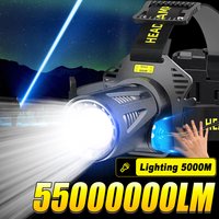 Ultra Bright XHP360 LED Headlight 18650 USB Rechargeable Headlamp Long Range Head Flashlight Outdoor Fishing Climbing Head Light