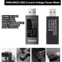 KWS-MX23 USB Tester Voltage Ammeter Power Meter DC 4-30V 0-8A Voltmeter Current Meter Cell Phone Charging Tester Detector 360W