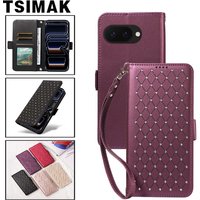 For Google Pixel 8 9 10 Pro XL Case Luxury Glitter Diamond Magnetic Leather Wallet Card Phone Cover for Google Pixel 8A 9A Coque