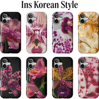 Luxury Clmj Retro Floral Pattern Phone Case for IPhone 17 17e 16e 16 15 14 13 12 11 XS Air Pro Max Plus Double-layer Back Cover