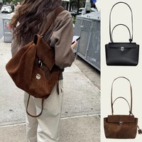 Luxury Brand Genuine Leather Women Shoulder Bags Casual Cowhide Suede Women Tote Bags Silver Buckle Handbags Women Messenger Bag