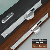 1 SET Sliding Door Hook Lock Aluminum Alloy Window Locks Anti-Theft Safety Wood Gate Floor Lock With Cross Keys for Wooden Door