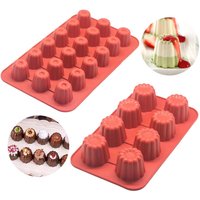 8/18 Cavity Silicone Canele Mold Mini Nonstick Canneles Cake Pan for Mousse Fondant Muffin DIY Baking Tray Kitchen Accessories