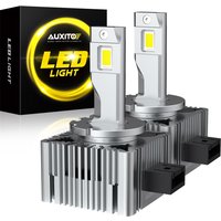 AUXITO 2Pcs Turbo D1S LED Headlight Bulbs D2S D4S D3S LED Headlamps 6000K White 30000LM 120W Car Head Lamp Replacement Bulbs