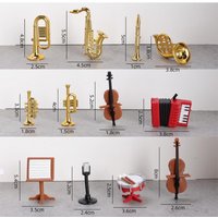 1 Set Home Decor Toy 1:12 Doll House Accessories Dollhouse Miniature Accordion Sax Classical Musical Instrument Model Ornament