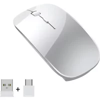 New Charging Type-c Wireless Mouse +USB Dual Receiver Mute Ergonomic Design 1000/1200/1600 Three-speed DPI
